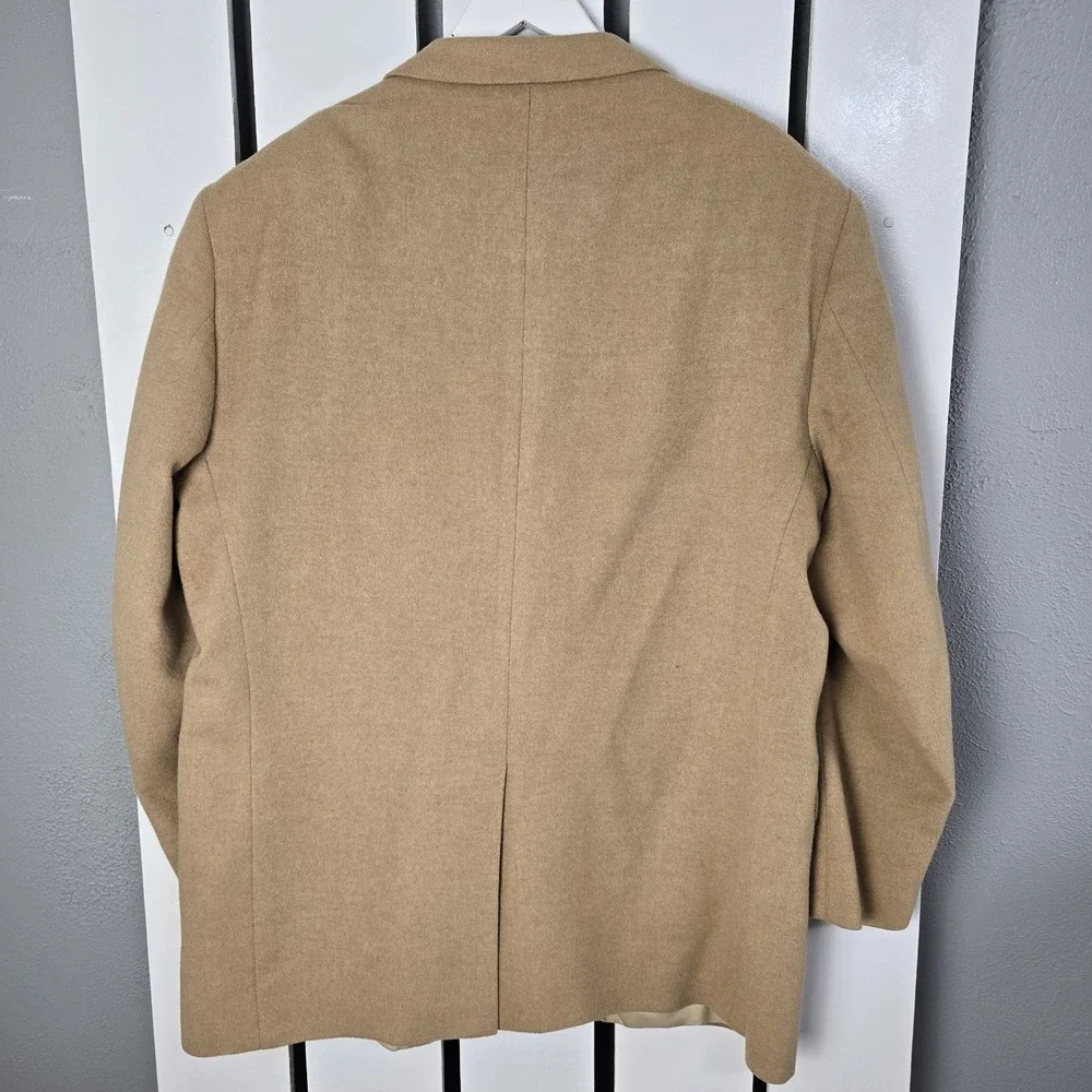 Botany 500 Mens 100% Camel Hair Blazer Overcoat‎ 46L Brown Tan Old Money